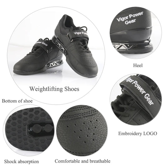 Vigor-Weightlifting Shoes for Men, Power Lifting, Exercise Training Shoes, Non Slip Wrestling Shoes, Power Gear