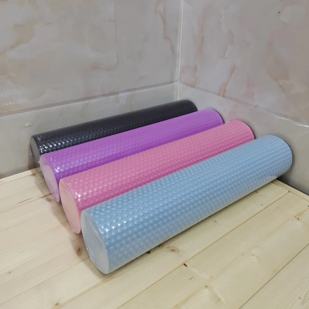 Yoga Roller Round Enhanced Home Workouts EVA Foam Cylinder Hexagonal Roller for Pilates Exercise  Diameter 9.5cm Length 45cm