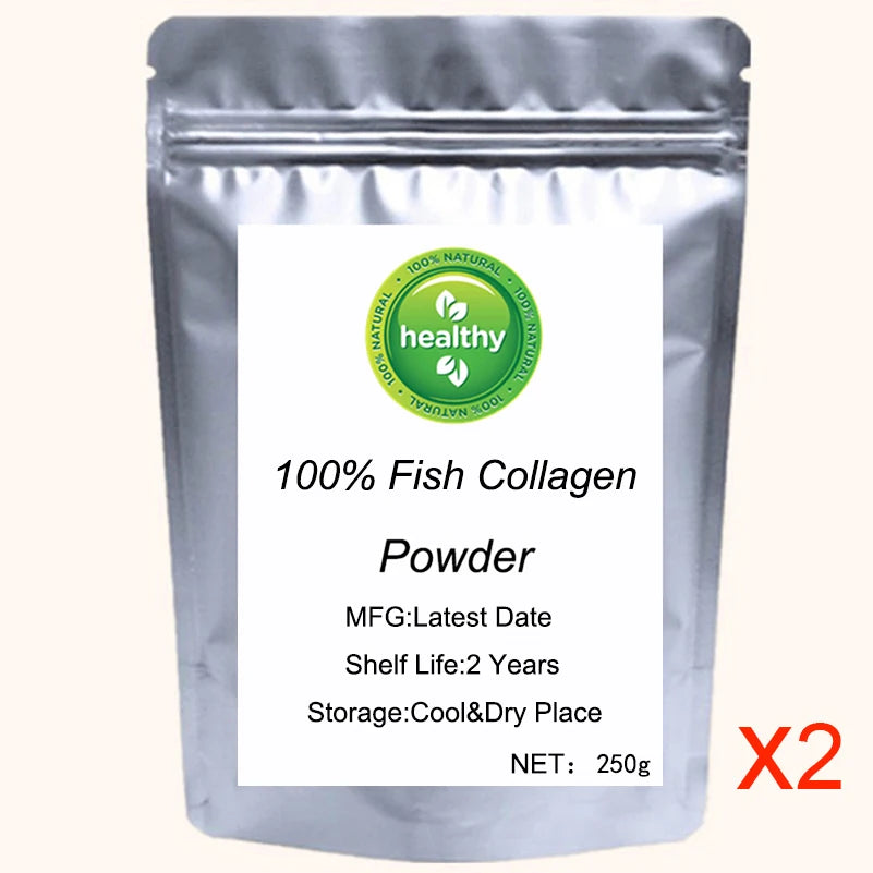 100% Pure Fish Collagen Powder Anti Aging,Redeuce Wrinkle,Support Joint,Hair & Nails,Skin Whitening