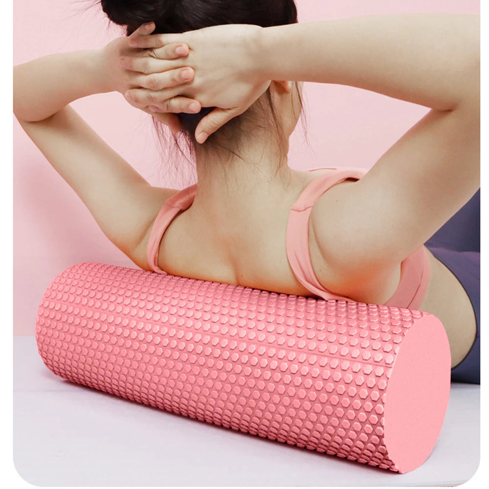 Yoga Roller Round Enhanced Home Workouts EVA Foam Cylinder Hexagonal Roller for Pilates Exercise  Diameter 9.5cm Length 45cm