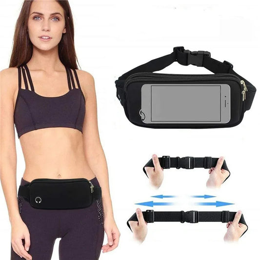 Sports Fanny Pack Women Belt Bag Men Running Waist Bag Phone Black Gym Bags Unisex Running Accessories