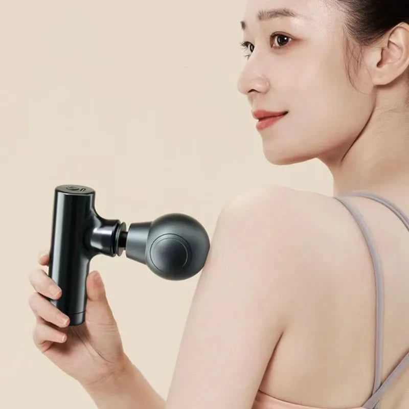 Mini Massage Massage LCD Screen 6 Heads Gun Muscle Massager Portable Electric Fascia Gun for Neck Foot Body Fascia Gun