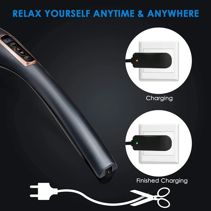 Portable fascia Massage gun Electric Percussion Pistol massager for body relaxation with LED touch screen control