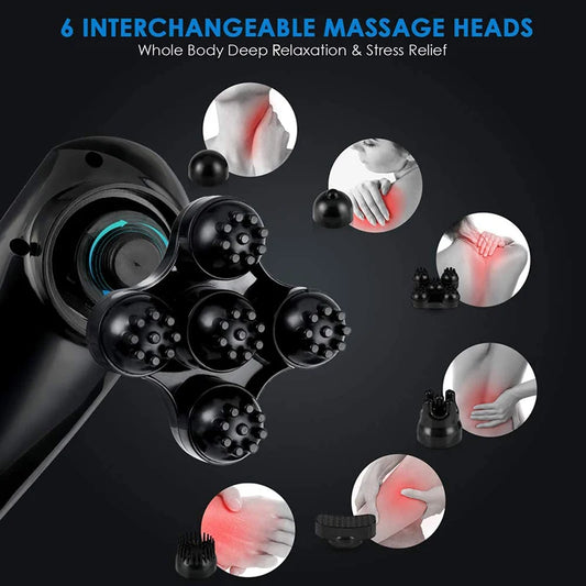 Portable fascia Massage gun Electric Percussion Pistol massager for body relaxation with LED touch screen control